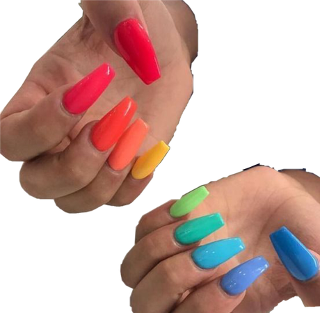 rainbow nails nailsart nailstagram freetoedit...