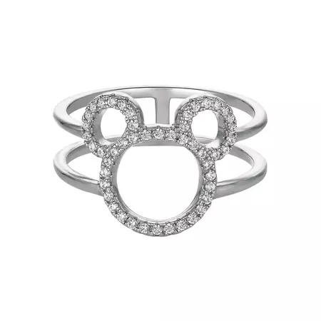 Mickey Mouse Open Icon Ring by CRISLU - Platinum | shopDisney