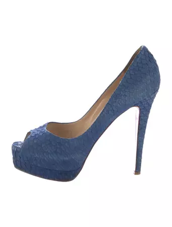 Christian Louboutin Snakeskin Pumps - Blue Pumps, Shoes - CHT373560 | The RealReal