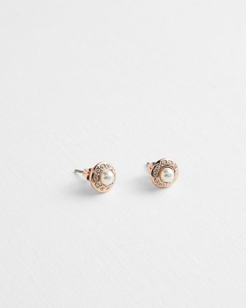 Daisy pearl stud earrings - Rose Gold | Jewellery | Ted Baker UK
