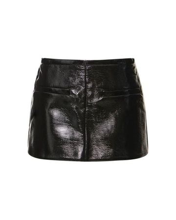 Courreges Heritage Vinyl A-line Mini Skirt in Black | Lyst