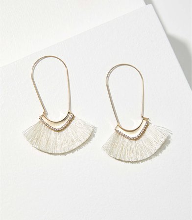 Rhinestone Fabric Hoop Earrings | LOFT