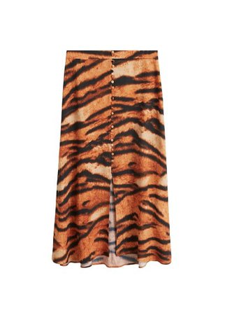 MANGO Tiger print skirt
