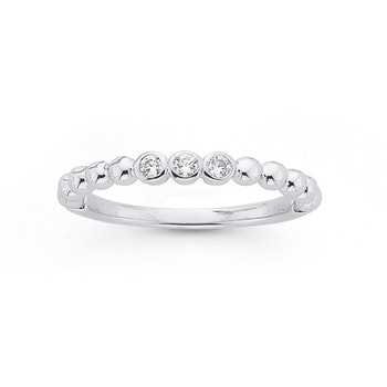 Silver Three White Bezel Set Cubic Zirconia Friendship Ring | Rings | Prouds The Jewellers