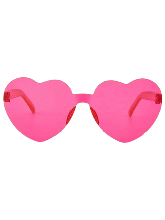 SHEIN Gafas rosas, gafas de moda con lentes en forma de corazón sin montura Y2K