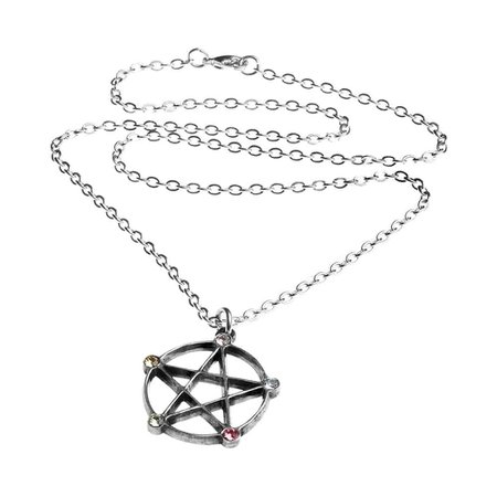 Alchemy Gothic Wiccan Elemental Pentacle Silver Coloured Pendant Necklace