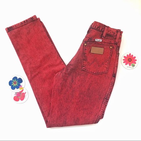 Wrangler Jeans | True Vintage8s Acid Wash Cherry Wrangler Jeans | Poshmark