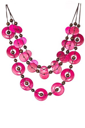 pink wood necklace