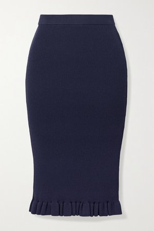 MICHAEL Michael Kors | Ruffled ribbed stretch-knit skirt | NET-A-PORTER.COM