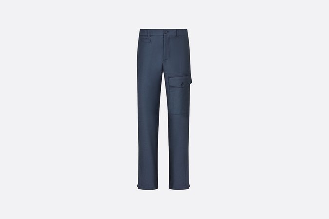 Tailored Cargo Pants Navy Blue Wool Flannel - Ready-to-Wear - Man | DIOR