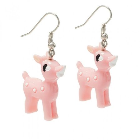 pink deer earrings