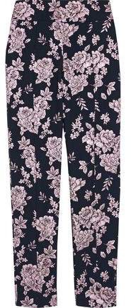 Metallic Floral-jacquard Tapered Pants