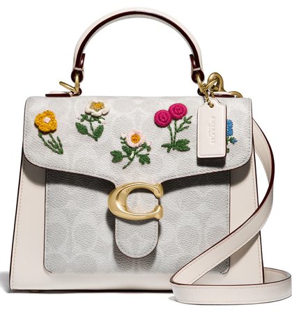COACH Tabby Floral Coated Canvas & Leather Top Handle Bag | Nordstrom
