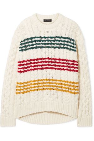 rag & bone | Mindy striped cable-knit wool sweater | NET-A-PORTER.COM