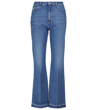 Valentino - High-rise stretch-cotton jeans | Mytheresa