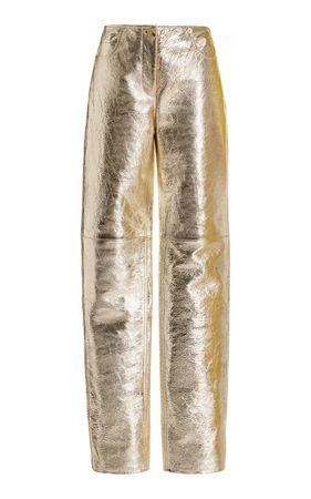 Metallic Leather Straight-Leg Pants By Proenza Schouler | Moda Operandi