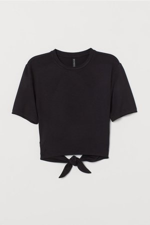 T-shirt with Ties - Black - | H&M US