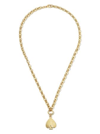 Foundrae 18kt Yellow Gold Spade Charm Belcher Necklace - Farfetch