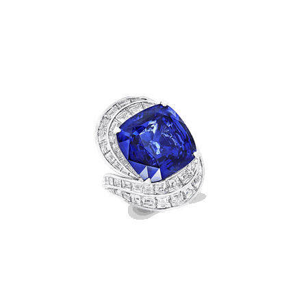 Sapphire and Diamond Ring, 22.84 ct cushion cut sapphire | Graff