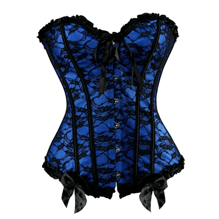 blue and black corset