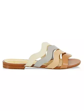 Shop Alexandre Birman Aila Leather Flat Sandals | Saks Fifth Avenue