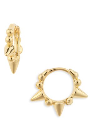 Adina's Jewels Beaded Spike Huggie Hoop Earrings | Nordstrom