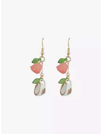 Sweet Society Teacup Flower Drop Earrings | Hot Topic