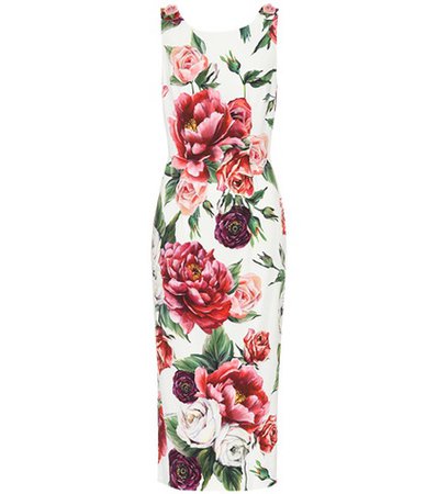 Floral-printed crêpe dress