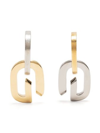 Shop gold & silver Givenchy G drop earrings with Express Delivery - Farfetch
