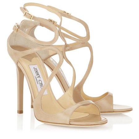 Nude Patent Leather Sandals | Strappy Sandals | Lance | JIMMY CHOO