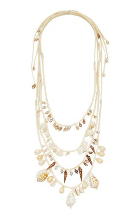 Guitarra Mia Shell And Leather Necklace Set By Johanna Ortiz