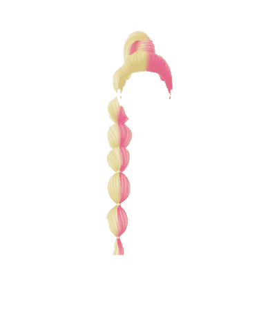 Vanilla Strawberry Hair | Blonde Pink Split Dye Bubble High Ponytail (Dei5 edit)