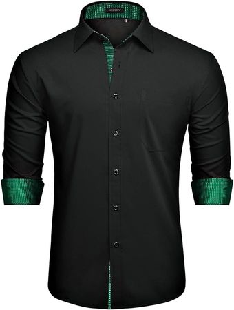 black and green shirt