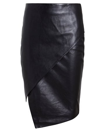 Lambskin Leather Asymmetrical Skirt