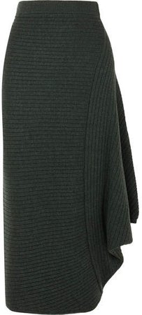 Infinity Ribbed Merino Wool Skirt - Emerald