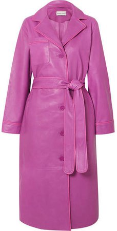 Stand Studio - Leather Trench Coat - Pink