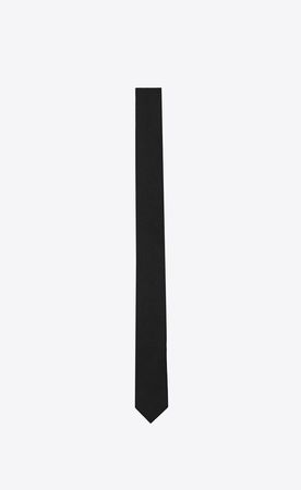 Signature elegante sehr schmale krawatte aus schwarzem seiden-grosgrain | Saint Laurent | YSL.com