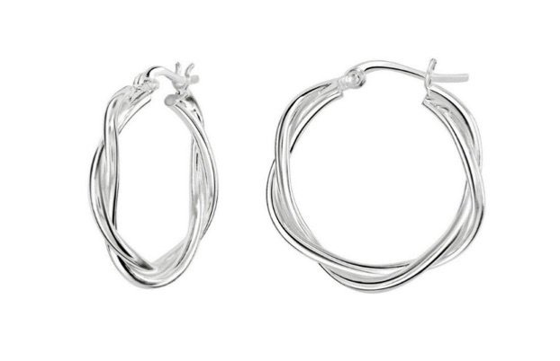 silver twisted hoops