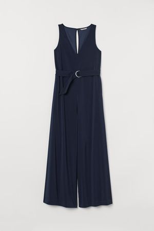Wide jumpsuit - Dark blue - Ladies | H&M GB