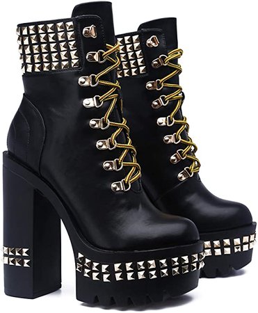 Cape Robbin First Class Chunky Studded Ankle Boots With Heels For Women