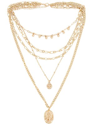 Amber Sceats Layered Coin Necklace in Gold | REVOLVE