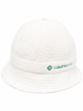 Casablanca Brushed embroidered-logo Bucket Hat - Farfetch