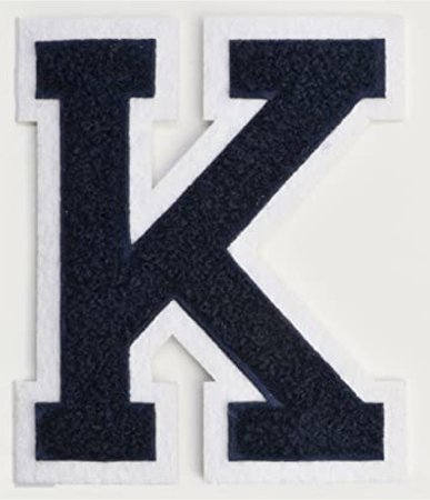 Varsity Font Letter Patch 'K' Navy Blue