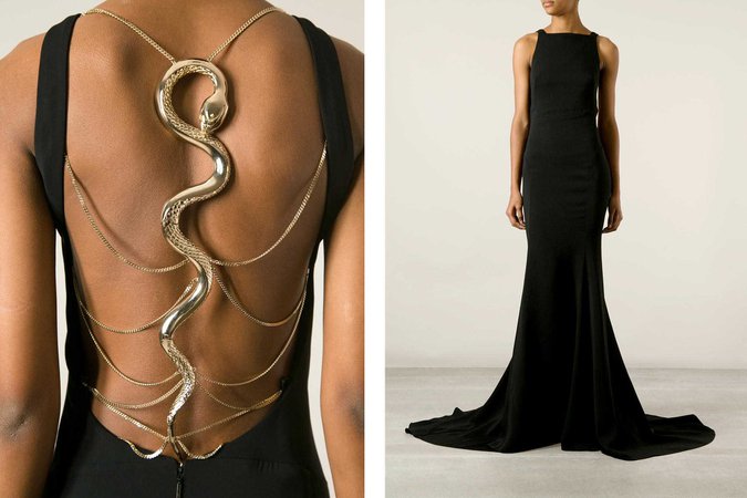 Slytherin Snake Dress Back