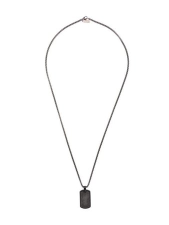 Shop black Nialaya Jewelry dog tag pendant necklace with Express Delivery - Farfetch