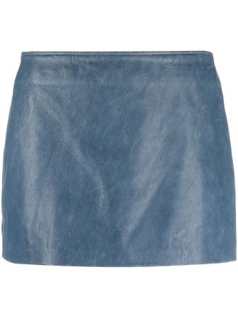 Manokhi low-rise Leather Mini Skirt - Farfetch