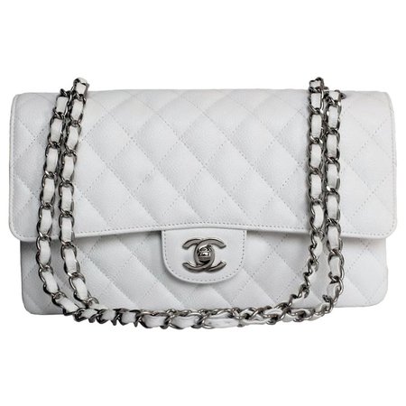 Chanel 2.55 Classic White Bag For Sale at 1stdibs