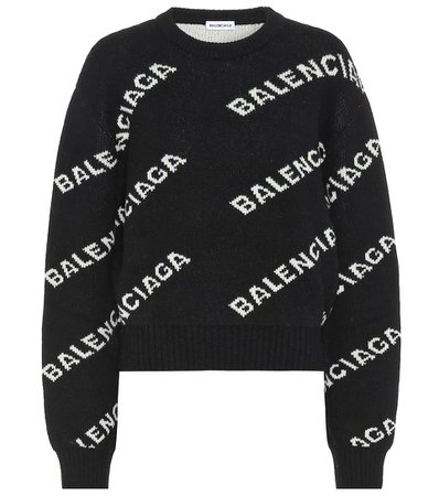 Logo Intarsia Wool Sweater - Balenciaga | Mytheresa