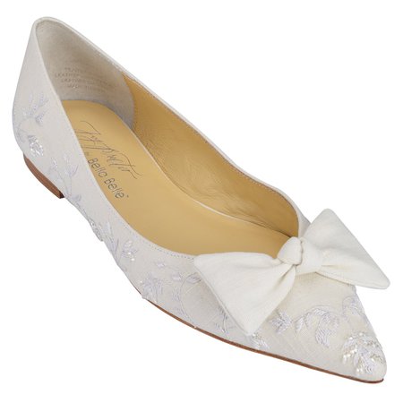 Lavender Bow Vintage Flats Ivory Wedding Shoes | Bella Belle Shoes