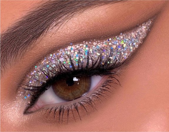 Silver Glitter Eye Makeup
